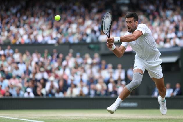 Novak Djokovic (Ser) defeated Lorenzo Musetti (Ita) TENNIS : Wimbledon 2024 -12 07 2024 AntoineCouvercelle Panoramic 