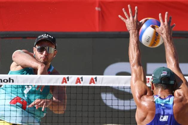 BEACHVOLLEYBALL - Beach Pro Vienna VIENNA,AUSTRIA,13.JUL.24 - Beach volleyball, Beachvolleyball - A1 Beach Pro Vienna. Image shows George Souto Maior Wanderley (BRA).  GEPAxpictures xMathiasxMandl
