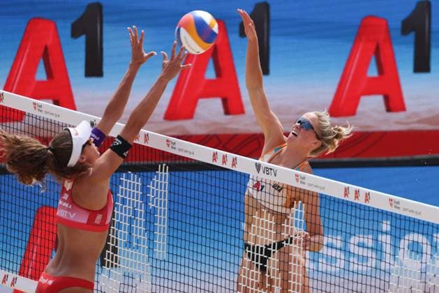 BEACHVOLLEYBALL - Beach Pro Vienna VIENNA,AUSTRIA,13.JUL.24 - Beach volleyball, Beachvolleyball - A1 Beach Pro Vienna. Image shows Megan Kraft (USA).  GEPAxpictures xMathiasxMandl