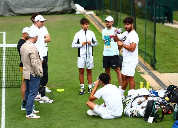 Carlos Alcaraz practising Wimbledon Tennis Championships, Day 13, The All England Lawn Tennis and Croquet Club, London, UK - 13 Jul 2024  Copyright: xJamesxMarsh Shutterstockx 14584808q