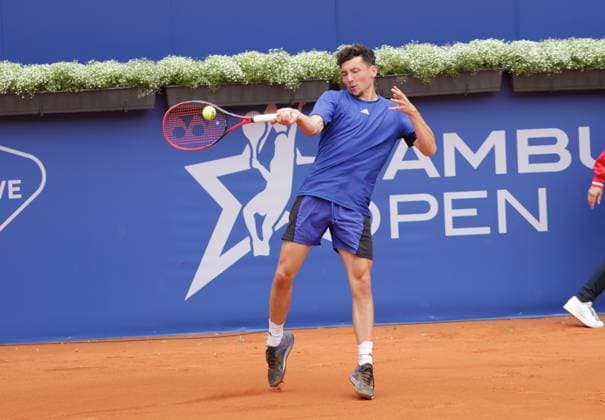 Tennis Herren ATP, Tennis Herren Tennis Herren Tour 500 European Open Hamburg, Hamburg Open ATP 500 2024 Qualifikationsrunde , 13.07.2024, Max Hans Rehberg (GER) spielt eine Vorhand. Copyright: FernandoxSoares