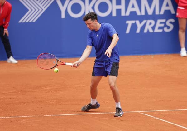 Tennis Herren ATP, Tennis Herren Tennis Herren Tour 500 European Open Hamburg, Hamburg Open ATP 500 2024 Qualifikationsrunde , 13.07.2024, Max Hans Rehberg (GER) spielt eine Vorhand. Copyright: FernandoxSoares