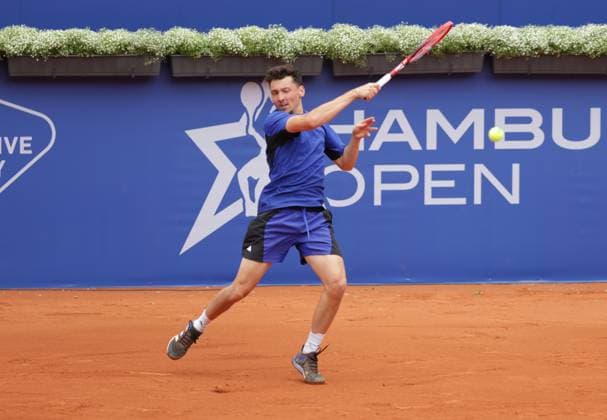 Tennis Herren ATP, Tennis Herren Tennis Herren Tour 500 European Open Hamburg, Hamburg Open ATP 500 2024 Qualifikationsrunde , 13.07.2024, Max Hans Rehberg (GER) spielt eine Vorhand. Copyright: FernandoxSoares