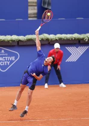 Tennis Herren ATP, Tennis Herren Tennis Herren Tour 500 European Open Hamburg, Hamburg Open ATP 500 2024 Qualifikationsrunde , 13.07.2024, Max Hans Rehberg (GER) macht einen Aufschlag. Copyright: FernandoxSoares