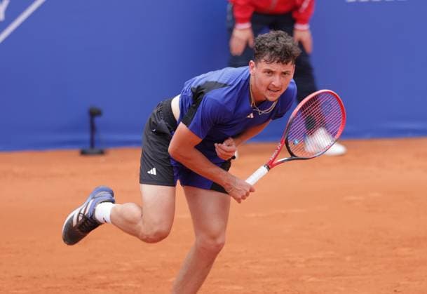 Tennis Herren ATP, Tennis Herren Tennis Herren Tour 500 European Open Hamburg, Hamburg Open ATP 500 2024 Qualifikationsrunde , 13.07.2024, Max Hans Rehberg (GER) spielt eine Rückhand. Copyright: FernandoxSoares