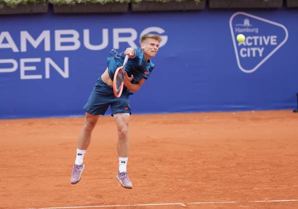 Tennis Herren ATP, Tennis Herren Tennis Herren Tour 500 European Open Hamburg, Hamburg Open ATP 500 2024 Qualifikationsrunde , 13.07.2024, Marvin Moeller (GER) macht einen Aufschlag. Copyright: FernandoxSoares