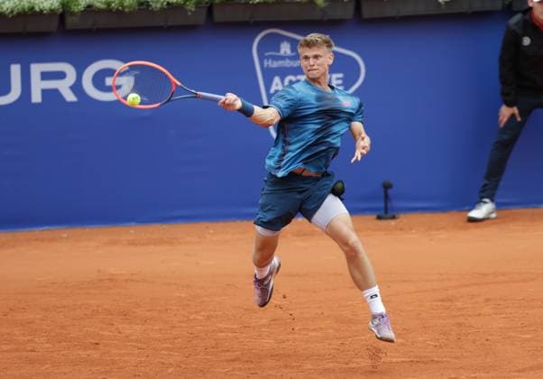 Tennis Herren ATP, Tennis Herren Tennis Herren Tour 500 European Open Hamburg, Hamburg Open ATP 500 2024 Qualifikationsrunde , 13.07.2024, Marvin Moeller (GER) spielt eine Vorhand. Copyright: FernandoxSoares