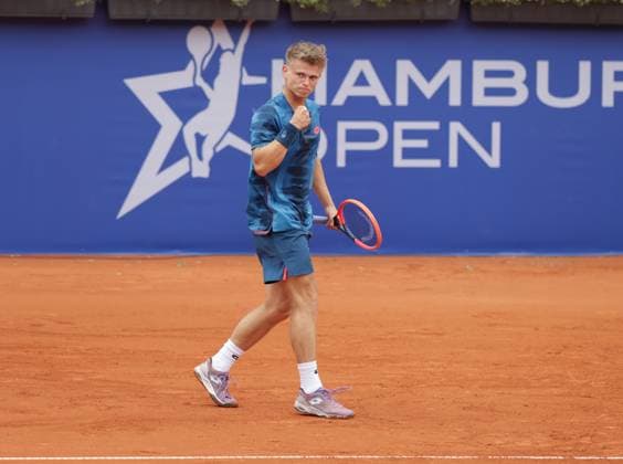 Tennis Herren ATP, Tennis Herren Tennis Herren Tour 500 European Open Hamburg, Hamburg Open ATP 500 2024 Qualifikationsrunde , 13.07.2024, Marvin Moeller (GER) freunt sich über den Punkt Copyright: FernandoxSoares