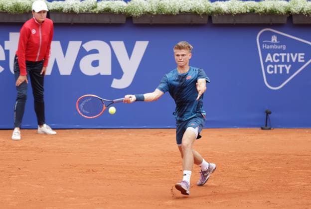 Tennis Herren ATP, Tennis Herren Tennis Herren Tour 500 European Open Hamburg, Hamburg Open ATP 500 2024 Qualifikationsrunde , 13.07.2024, Marvin Moeller (GER) spielt eine Vorhand. Copyright: FernandoxSoares