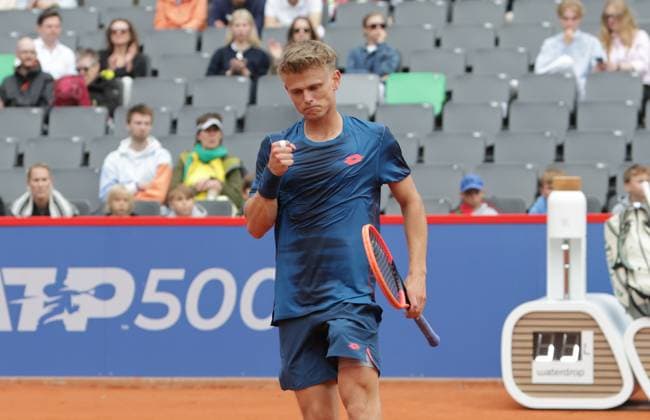 Tennis Herren ATP, Tennis Herren Tennis Herren Tour 500 European Open Hamburg, Hamburg Open ATP 500 2024 Qualifikationsrunde , 13.07.2024, Marvin Moeller (GER) freut sich über den gewonnen Punkt Copyright: FernandoxSoares