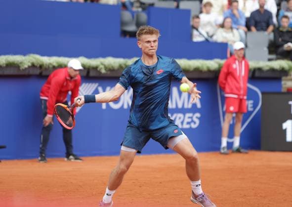 Tennis Herren ATP, Tennis Herren Tennis Herren Tour 500 European Open Hamburg, Hamburg Open ATP 500 2024 Qualifikationsrunde , 13.07.2024, Marvin Moeller (GER) spielt eine Vorhand. Copyright: FernandoxSoares