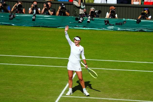 Barbora Krejcikova celebrates victory in the Ladies Singles Final Wimbledon Tennis Championships, Day 13, The All England Lawn Tennis and Croquet Club, London, UK - 13 Jul 2024  Copyright: xJavierxGarcia Shutterstockx 14584798bz