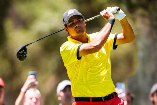 July 13, 2024, Cadiz, Cadiz, SPAIN: Eugenio Chacarra of Fireball team in action during day two of the LIV Golf Andalucia at Golf Club Royal of Valderrama on July 13, 2024 in Cadiz, Spain. Cadiz SPAIN - ZUMAa181 20240713_zaa_a181_026 Copyright: xJoaquinxCorcherox
