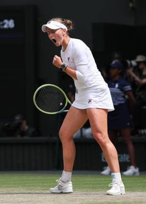 Barbora Krejcikova (CZE) jubelt nach einem gewonnen Punkt, Emotion, Freude, Finale, Endspiel Copyright: xJuergenxHasenkopfx