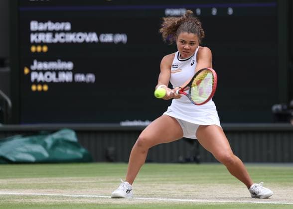 Jasmine Paolini (ITA), Finale, Endspiel Tennis - Wimbledon 2024 - Grand Slam ITF ATP, Tennis Herren WTA, Tennis Damen - AELTC - London - - Great Britain - 13 July 2024. Copyright: xJuergenxHasenkopfx