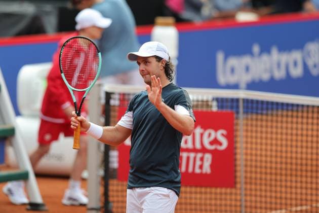 Tennis Herren ATP, Tennis Herren Tennis Herren Tour 500 European Open Hamburg, Hamburg Open ATP 500 2024 Qualifikationsrunde , 13.07.2024, Marco Trungelliti (ARG) feiert sein sieg gegen Marko Topo ( GER) Copyright: FernandoxSoares