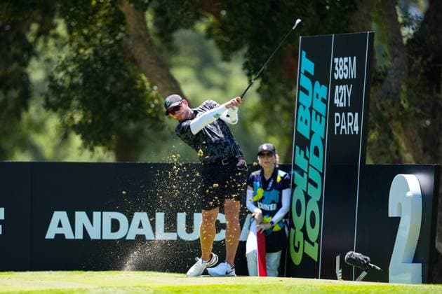 July 13, 2024, Cadiz, Cadiz, SPAIN: Dean Burmester of Stinger team in action during day two of the LIV Golf Andalucia at Golf Club Royal of Valderrama on July 13, 2024 in Cadiz, Spain. Cadiz SPAIN - ZUMAa181 20240713_zaa_a181_150 Copyright: xJoaquinxCorcherox