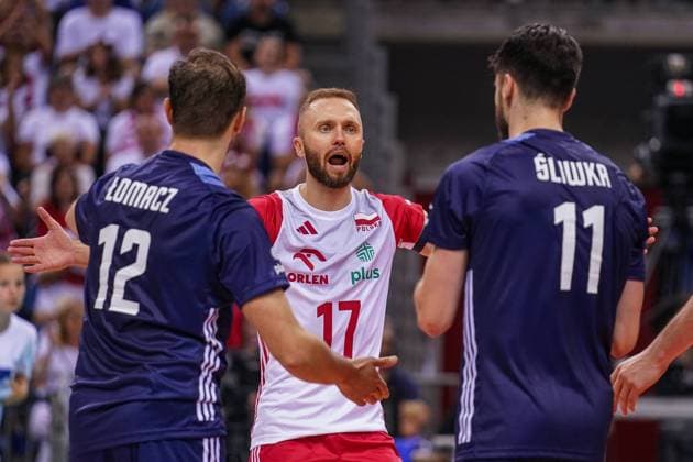 13.07.2024 KRAKOW UL. LEMA 7 ( POLAND ) SIATKOWKA MEZCZYZN ( MEN S VOLLEYBALL ) XXI MEMORIAL HUBERTA JERZEGO WAGNERA MECZ POLSKA - NIEMCY ( GAME POLAND - GERMANY ) NZ GRZEGORZ LOMACZ PAWEL ZATORSKI ALEKSANDER SLIWKA EMOCJE ( EMOTIONS ) RADOSC ( JOY ) FOTO BORYS GOGULSKI CYFRASPORT NEWSPIX.PL --- Newspix.pl  20240713_CSBG_0071