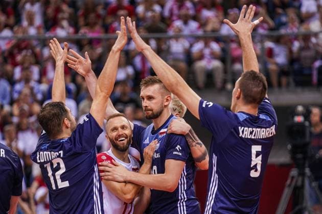 13.07.2024 KRAKOW UL. LEMA 7 ( POLAND ) SIATKOWKA MEZCZYZN ( MEN S VOLLEYBALL ) XXI MEMORIAL HUBERTA JERZEGO WAGNERA MECZ POLSKA - NIEMCY ( GAME POLAND - GERMANY ) NZ PAWEL ZATORSKI MATEUSZ BIENIEK EMOCJE ( EMOTIONS ) RADOSC ( JOY ) FOTO BORYS GOGULSKI CYFRASPORT NEWSPIX.PL --- Newspix.pl  20240713_CSBG_0073