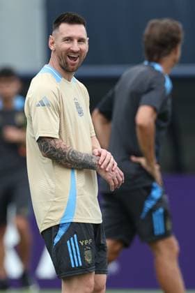 Argentina s forward Lionel Messi takes part in a training session ahead the match against Colombia for the Copa America USA 2024 final match, at Florida International University (FIU), Miami, on July 13, 2024. MIAMI UNITED STATES Copyright: xALEJANDROxPAGNIx