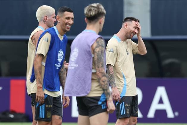 Argentina s forward Lionel Messi takes part in a training session ahead the match against Colombia for the Copa America USA 2024 final match, at Florida International University (FIU), Miami, on July 13, 2024. MIAMI UNITED STATES Copyright: xALEJANDROxPAGNIx