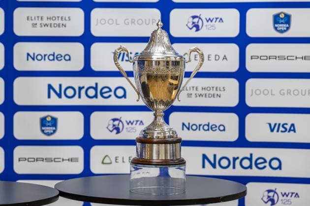 240714 The winner s trophy ahead of the double final of Nordea Open day 7 on July 14, 2024 in Bastad. Photo: Niclas Jönsson BILDBYRAN COP 273 NO0280 tennis dam WTA, Tennis Damen nordea open bastad dag 7 bbeng final double final Copyright: NICLASxJÖNSSON BB240714NO004