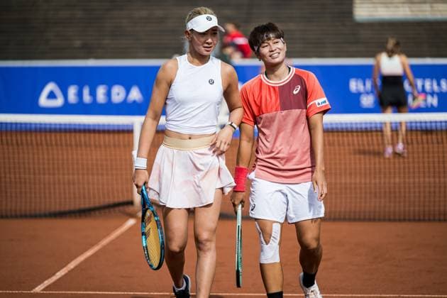 240714 Peangtarn Plipuech of Thailand and Tsao Chia-yi of Taiwan during the double final of Nordea Open day 7 on July 14, 2024 in Bastad. Photo: Niclas Jönsson BILDBYRAN COP 273 NO0280 tennis dam WTA, Tennis Damen nordea open bastad dag 7 bbeng final double final Copyright: NICLASxJÖNSSON BB240714NO012