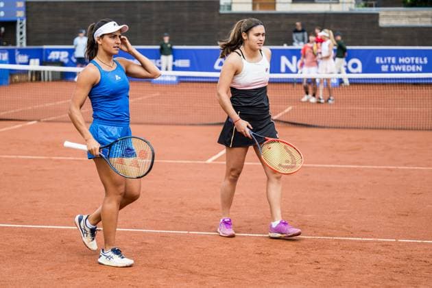 240714 Maria Lourdes CarlÃ of Argentina and Julia Riera of Argentina during the double final of Nordea Open day 7 on July 14, 2024 in Bastad. Photo: Niclas Jönsson BILDBYRAN COP 273 NO0280 tennis dam WTA, Tennis Damen nordea open bastad dag 7 bbeng final double final Copyright: NICLASxJÖNSSON BB240714NO013