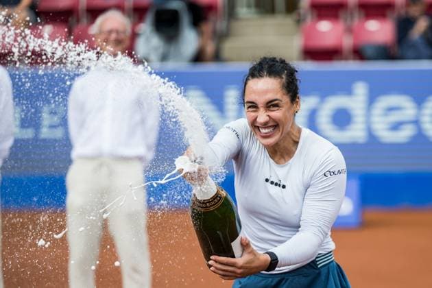 Sport Bilder des Tages 240714 Martina Trevisan of Italycelebrate after the final of Nordea Open day 7 on July 14, 2024 in Bastad. Photo: Niclas Jönsson BILDBYRAN COP 273 NO0280 tennis dam WTA, Tennis Damen nordea open bastad dag 7 bbeng final double final Copyright: NICLASxJÖNSSON BB240714NO026