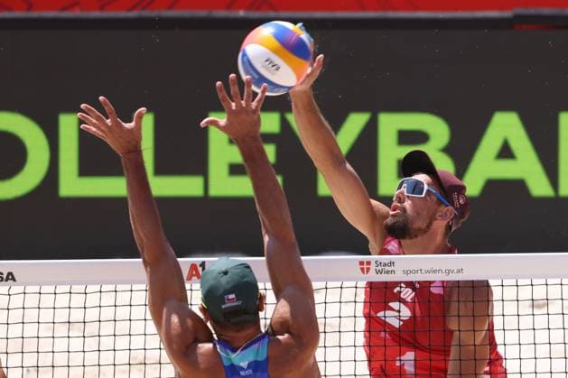 BEACHVOLLEYBALL - Beach Pro Vienna VIENNA,AUSTRIA,14.JUL.24 - Beach volleyball, Beachvolleyball - A1 Beach Pro Vienna. Image shows (persons).  GEPAxpictures xMathiasxMandl