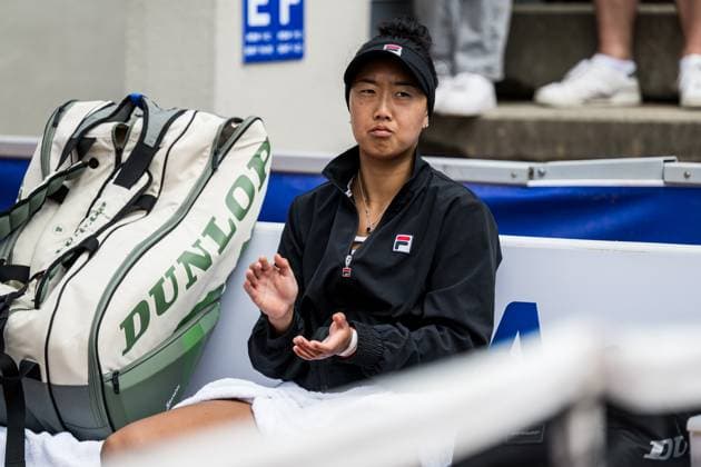 240714 Ann Li of USA looks dejected after the final of Nordea Open day 7 on July 14, 2024 in Bastad. Photo: Niclas Jönsson BILDBYRAN COP 273 NO0280 tennis dam WTA, Tennis Damen nordea open bastad dag 7 bbeng final double final jubel Copyright: NICLASxJÖNSSON BB240714NO029