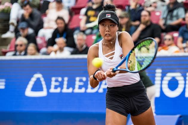 240714 Ann Li of USA during the final of Nordea Open day 7 on July 14, 2024 in Bastad. Photo: Niclas Jönsson BILDBYRAN COP 273 NO0280 tennis dam WTA, Tennis Damen nordea open bastad dag 7 bbeng final double final Copyright: NICLASxJÖNSSON BB240714NO052