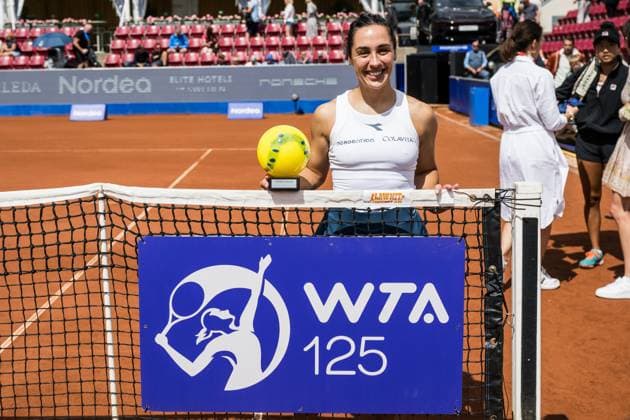 240714 Martina Trevisan of Italy celebrate after the final of Nordea Open day 7 on July 14, 2024 in Bastad. Photo: Niclas Jönsson BILDBYRAN COP 273 NO0280 tennis dam WTA, Tennis Damen nordea open bastad dag 7 bbeng final double final Copyright: NICLASxJÖNSSON BB240714NO061