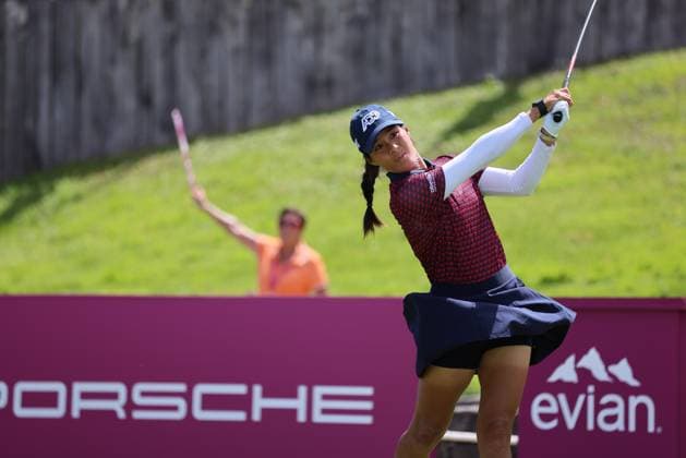 EVIAN-LES-BAINS, FRANCE - 14.07.2024: Celine Boutier (FRA) of The Amundi Evian Championship at the Evian Resort Golf Club on July 1, 2023 in Evian-les-Bains, France.
