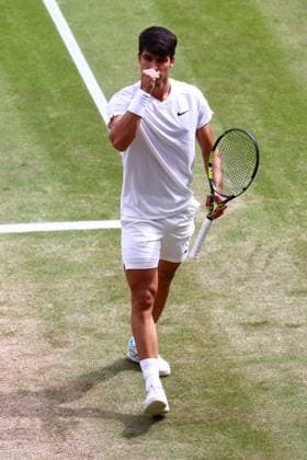 Carlos Alcaraz during the Gentlemen s Singles final Wimbledon Tennis Championships, Day 14, The All England Lawn Tennis and Croquet Club, London, UK - 14 Jul 2024  Copyright: xJamesxMarsh Shutterstockx 14584815ar