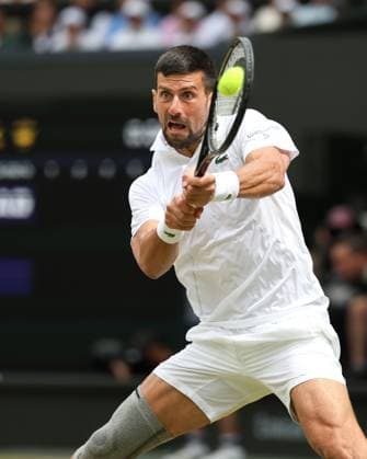Novak Djokovic (SRB), Herren Einzel, Gentlemen s Singles, Endspiel, Final Tennis - Wimbledon 2024 - Grand Slam ITF ATP, Tennis Herren WTA, Tennis Damen - AELTC - London - - Great Britain - 14 July 2024. Copyright: xJuergenxHasenkopfx