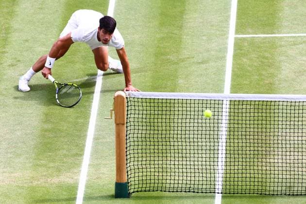 Carlos Alcaraz during the Gentlemen s Singles final Wimbledon Tennis Championships, Day 14, The All England Lawn Tennis and Croquet Club, London, UK - 14 Jul 2024  Copyright: xJamesxMarsh Shutterstockx 14584815ba