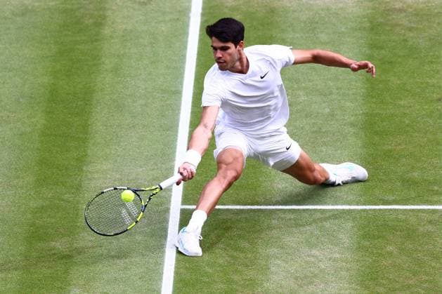 Carlos Alcaraz during the Gentlemen s Singles final Wimbledon Tennis Championships, Day 14, The All England Lawn Tennis and Croquet Club, London, UK - 14 Jul 2024  Copyright: xJamesxMarsh Shutterstockx 14584815bd