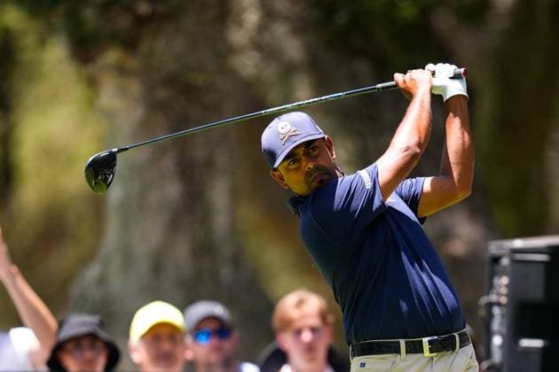 July 14, 2024, Cadiz, Cadiz, SPAIN: Anirban Lahiri of Cleeks team in action during the final round of the LIV Golf Andalucia at Golf Club Royal of Valderrama on July 14, 2024 in Cadiz, Spain. Cadiz SPAIN - ZUMAa181 20240714_zaa_a181_020 Copyright: xJoaquinxCorcherox