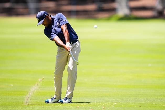 July 14, 2024, Cadiz, Cadiz, SPAIN: Anirban Lahiri of Cleeks team in action during the final round of the LIV Golf Andalucia at Golf Club Royal of Valderrama on July 14, 2024 in Cadiz, Spain. Cadiz SPAIN - ZUMAa181 20240714_zaa_a181_027 Copyright: xJoaquinxCorcherox
