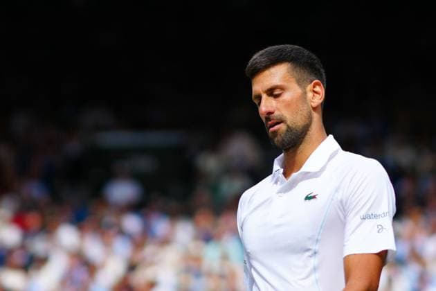 Novak Djokovic dejected during the Gentlemen s Singles final Wimbledon Tennis Championships, Day 14, The All England Lawn Tennis and Croquet Club, London, UK - 14 Jul 2024  Copyright: xJavierxGarcia Shutterstockx 14584814dv