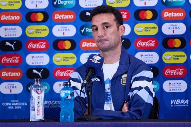 RECORD DATE NOT STATED Copa America USA 2024 Argentina press conference, PK, Pressekonferenz Lionel Scaloni head coach of Argentina during press conference ahead of final match against Colombia as part of CONMEBOL Copa America USA 2024 at Hard Rock Stadium on July 13, 2024 in Miami Gardens, United States. MIAMI GARDENS FLORIDA UNITED STATES  Copyright: xJosexLuisxMelgarejox 20240713145944_CA_F_2024_ARG_PRESS_SCALONI24