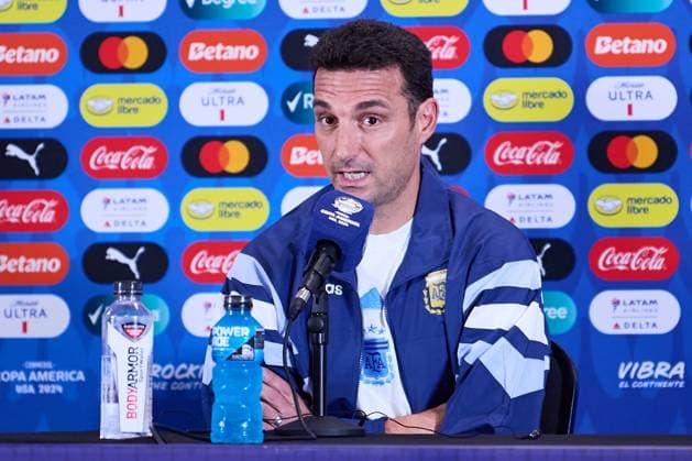 RECORD DATE NOT STATED Copa America USA 2024 Argentina press conference, PK, Pressekonferenz Lionel Scaloni head coach of Argentina during press conference ahead of final match against Colombia as part of CONMEBOL Copa America USA 2024 at Hard Rock Stadium on July 13, 2024 in Miami Gardens, United States. MIAMI GARDENS FLORIDA UNITED STATES  Copyright: xJosexLuisxMelgarejox 20240713151229_CA_F_2024_ARG_PRESS_SCALONI34