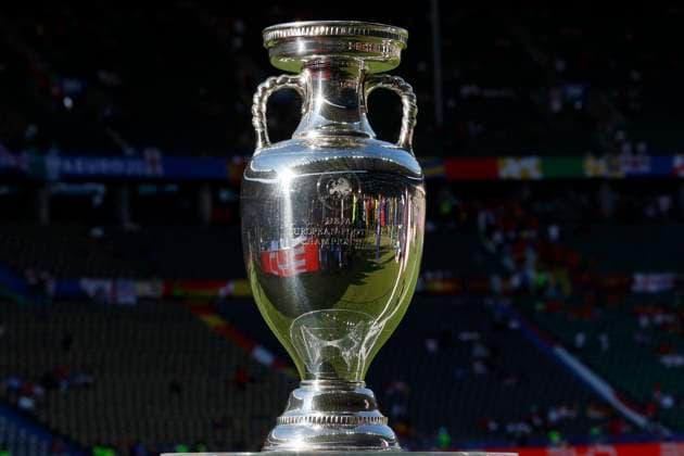 Spain v England: Final - UEFA EURO, EM, Europameisterschaft,Fussball 2024 Henri Delaunay Cup, Euro Trophy before the UEFA EURO 2024 final match between Spain and England at Olympiastadion on July 14, 2024 in Berlin, Germany. Berlin Olympiastadion Germany Germany Copyright: xRichardxSellers Sportsphoto APLx 14045658