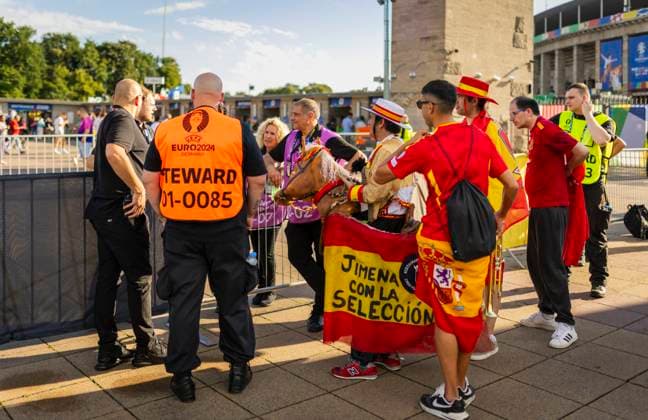 Berlin, Germany. 14th Jul 2024. Spanish Fans in Berlin Spain - England Spanien - England 14.07.2024