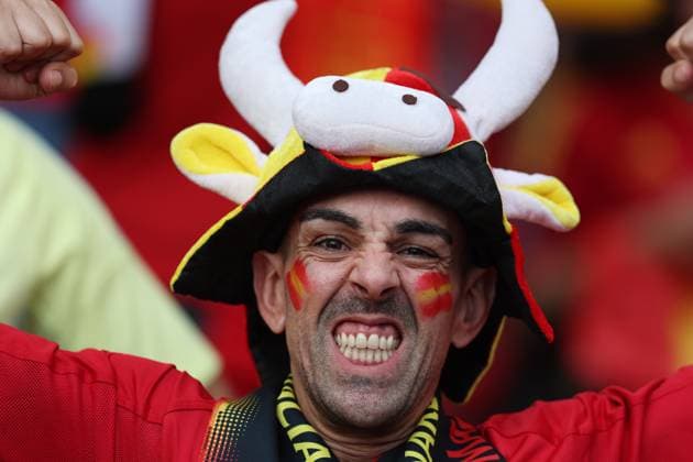 Berlin, Germany, 14th July 2024. Spanish fans in the stadium prior to the UEFA European Championships final match at Olympiastadion, Berlin. Picture: Paul Terry Sportimage EDITORIAL USE ONLY. No use with unauthorised audio, video, data, fixture lists, club league logos or live services. Online in-match use limited to 120 images, no video emulation. No use in betting, games or single club league player publications. SPI-3227-0041