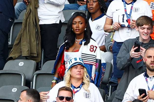 Tomali Benson, the partner Bukayo Saka of England Spain v England, UEFA European Championship, EM, Europameisterschaft 2024, Final, Football, Olympiastadion, Berlin, Germany, 14 Jul 2024 EDITORIAL USE ONLY No use with unauthorised audio, video, data, fixture lists, club league logos or live services. Online in-match use limited to 120 images, no video emulation. No use in betting, games or single club league player publications. Copyright: xKieranxMcManus Shutterstockx 14583341ax