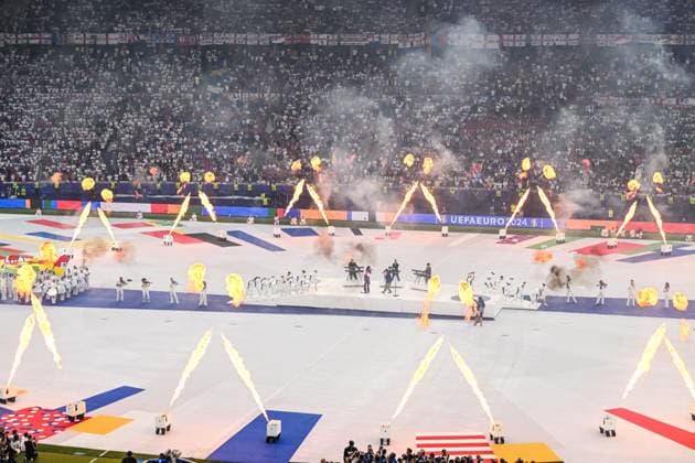 BERLIN - One Republic during the UEFA EURO, EM, Europameisterschaft,Fussball 2024 Final match between Spain and England at the Olympiastadion on July 14, 2024 in Berlin, Germany. ANP Hollandse Hoogte UEFA EURO 2024 FINAL 2024 xVIxANPxSportx xGerritxvanxKeulenxIVx 503473634 originalFilename: 503473634.jpg