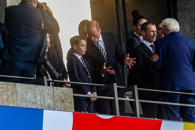 William, Prinz von Wales mit Sohn George, Spanien vs. England, Fussball, UEFA EURO, EM, Europameisterschaft,Fussball 2024, Finale, 14.07.2024 Berlin Berlin Deutschland