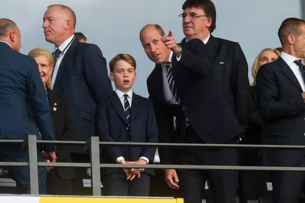 William, Prinz von Wales mit Sohn George, Spanien vs. England, Fussball, UEFA EURO, EM, Europameisterschaft,Fussball 2024, Finale, 14.07.2024 Berlin Berlin Deutschland